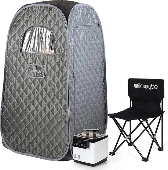 Sauna a vapore portatile - Sauna a vapore mobile SPA - Comando a distanza - Infrarosso - Sauna all'aperto - Colore grigio - Bluetooth