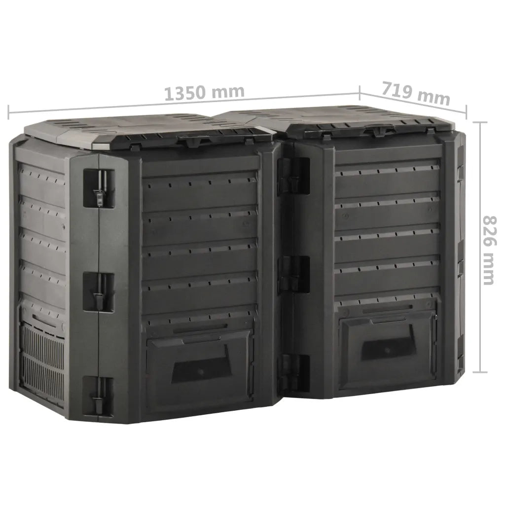 Compostiera da Giardino Nera 800 L CFW3763585