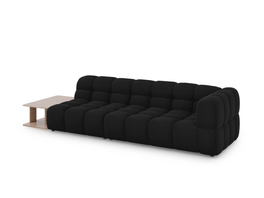 Cosmopolitan Design - Divano modulare sinistro "Sky" 4 posti in velluto nero 