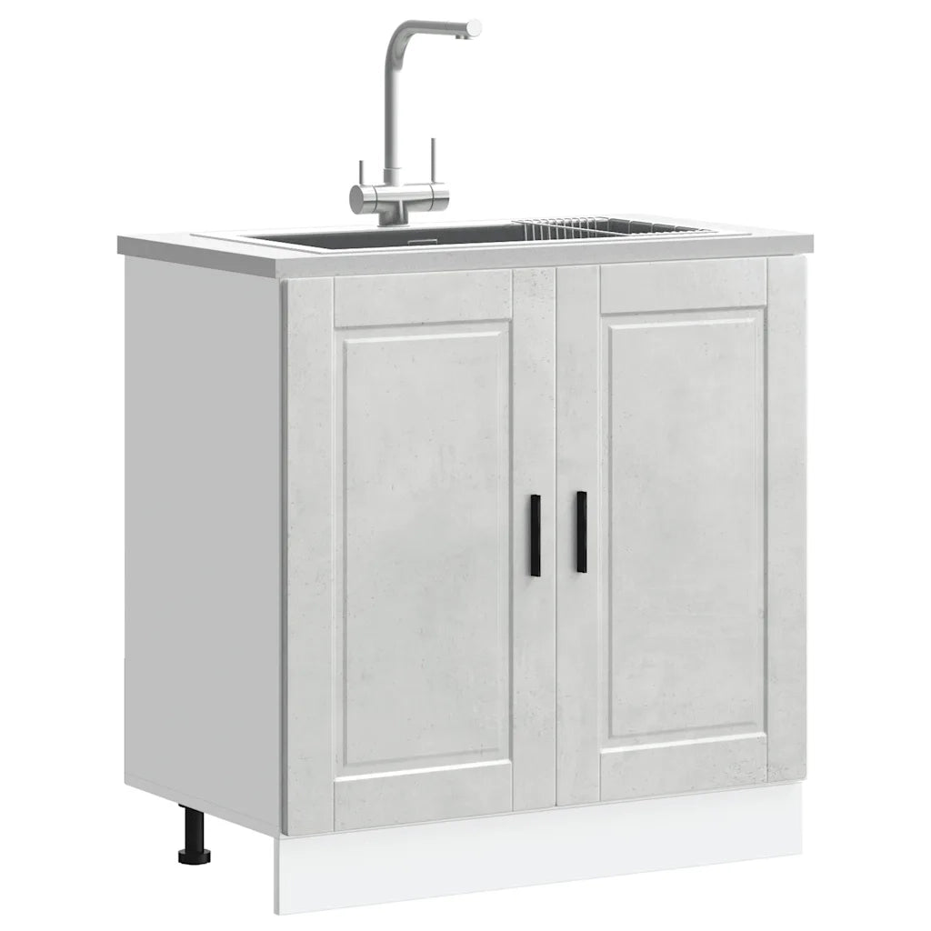 Mobile base lavello Porto Grigio Cemento 80x46x81,5 cm 853931
