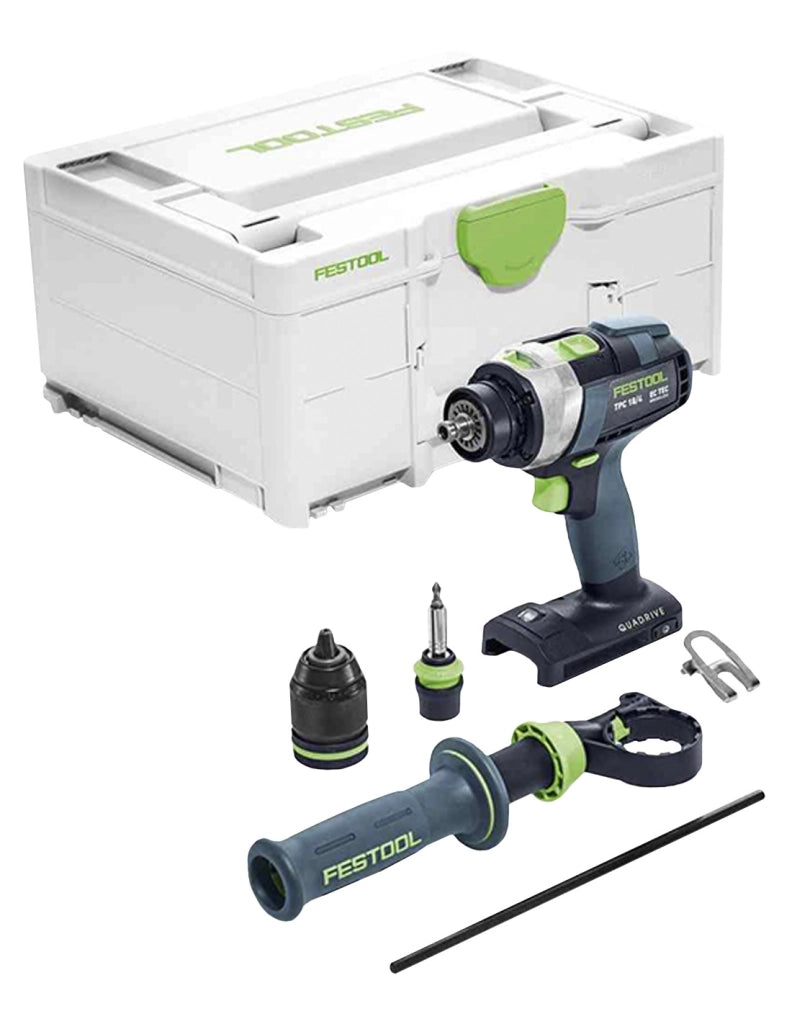 Trapano a Percussione FESTOOL QUADRIVE TPC 18/4 I-Basic (Solo corpo + Systainer SYS3 M 187)