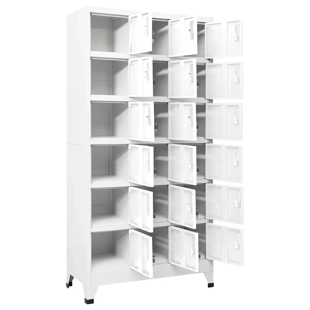 Armadietto a Chiave a 18 Scomparti in Metallo 90x40x180 cm 245966