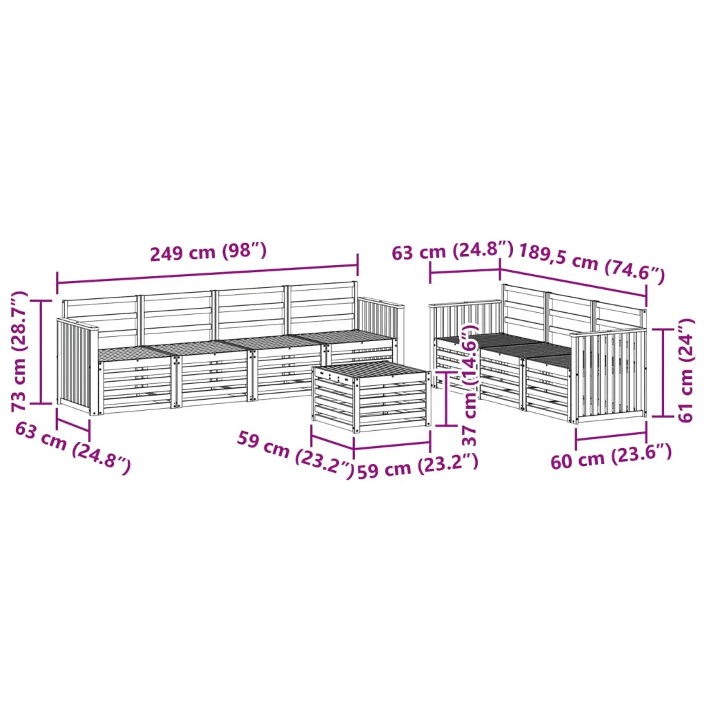 Set divani Legno di Acacia Massello 3391509