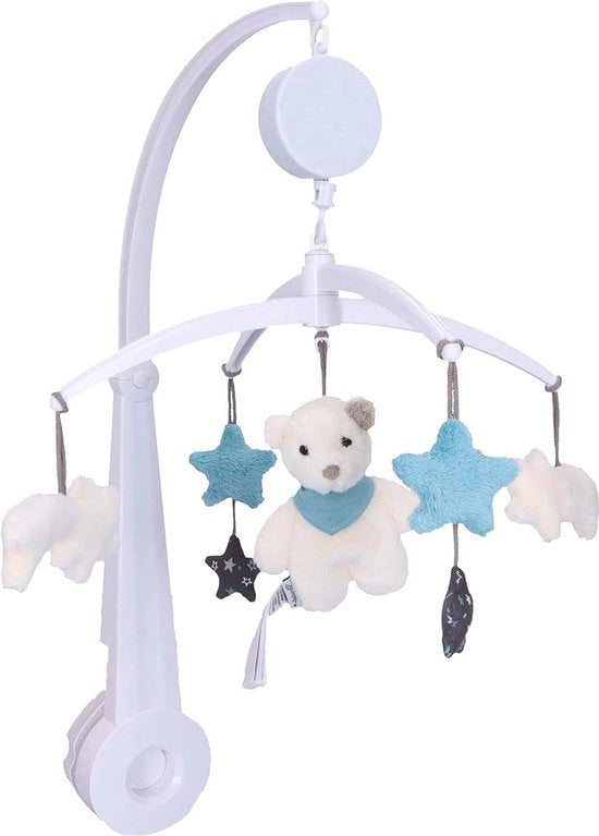 Culla Mobili Unisex con Orso di Neve Elia - Gioco del Vento e Colore Ecru