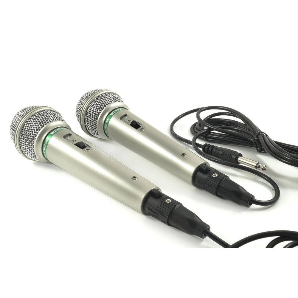 Trade Shop - Coppia Microfoni Dinamico Professionali Cablati Cavo Unidirezionale Per Karaoke -