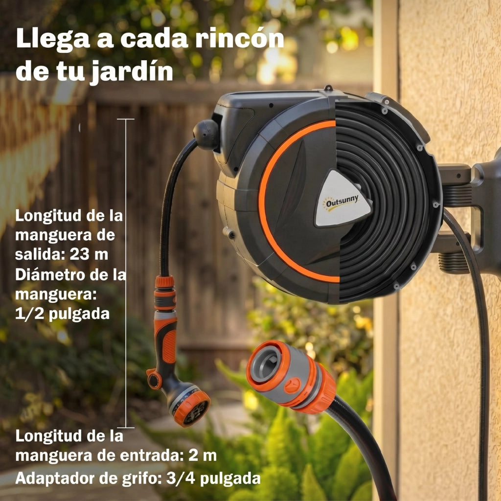 Avvolgitubo Automatico Retrattile 23+2m ¨C Xylo ¨C 12 Modi Spruzzo Arancione
