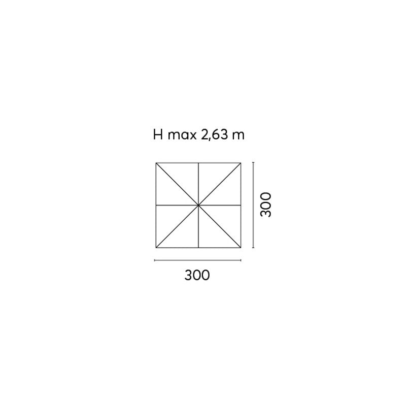 Ombrellone quadrato MOIA 3x3 mt