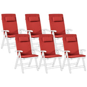 Set di 6 Cuscini in Tessuto rosso da Schienale per Sedie da Giardino Toscana/Java/Amantea stile elegante