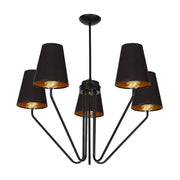 Lampadario 5 luci E27 Victoria nero/oro Milagro MLP4913