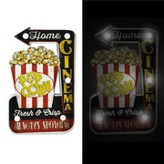 Insegna metallo pop corn con led cm 25x40,5x5