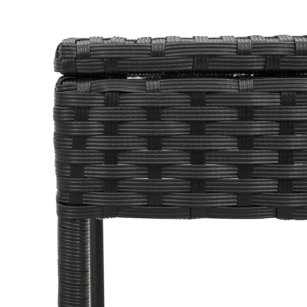Lettino prendisole con Tavolino e Cuscino in Polyrattan Nero 4002736