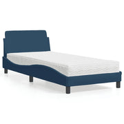 Letto con Materasso Dover Blu 90x200 cm in Tessuto