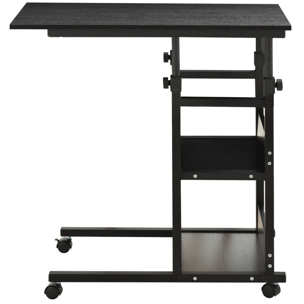 Tavolino da caff¨¨ con ruote ¨C Minimal ¨C Nero 80x40 cm