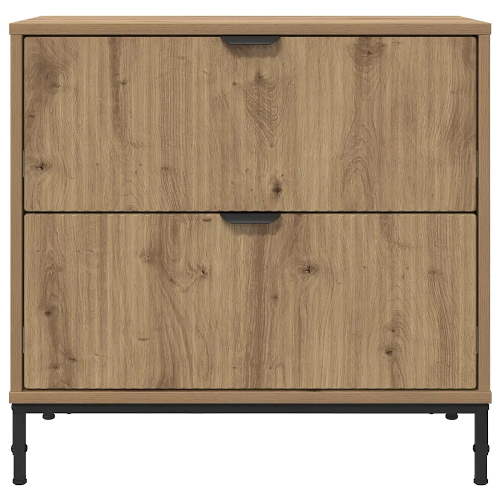 Comodino rovere artigianale 63.5 x 36 x 61 cm Legno multistrato 883473