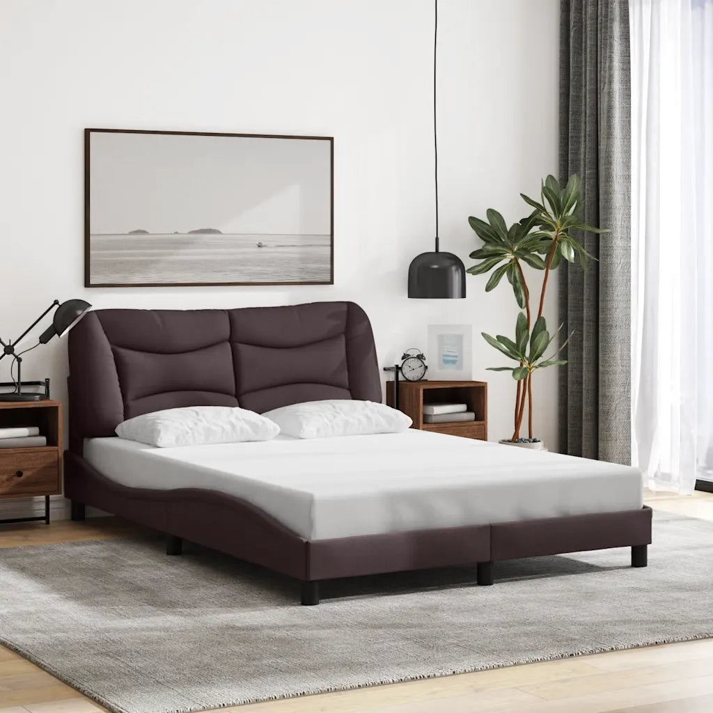 Giroletto senza Materasso-Struttura Letto Hvar Marrone Scuro 140x190 cm Tessuto