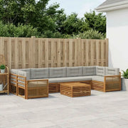 Set di divani da esterno 8 pcs Naturale e Grigio Chiaro 3383149