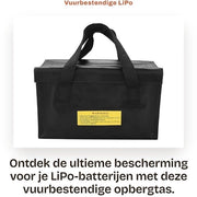 Batteria LiPo Resistente al Fuoco - Tasca di Ricarica e Stoccaggio - Sicura Ricarica e Stoccaggio - Nero - Grande Capacità - Ideale per Appassionati e Professionisti