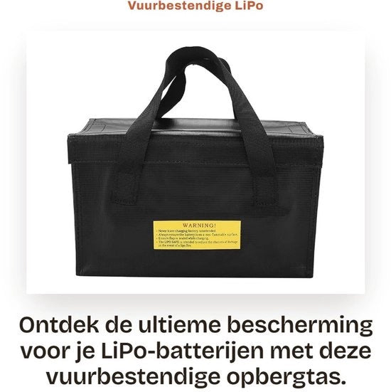 Batteria LiPo Resistente al Fuoco - Tasca di Ricarica e Stoccaggio - Sicura Ricarica e Stoccaggio - Nero - Grande Capacità - Ideale per Appassionati e Professionisti