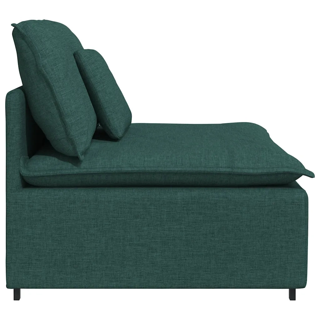 Modulo Centrale Divano Modulare con Cuscini Verde Scuro 100 cm 4104421
