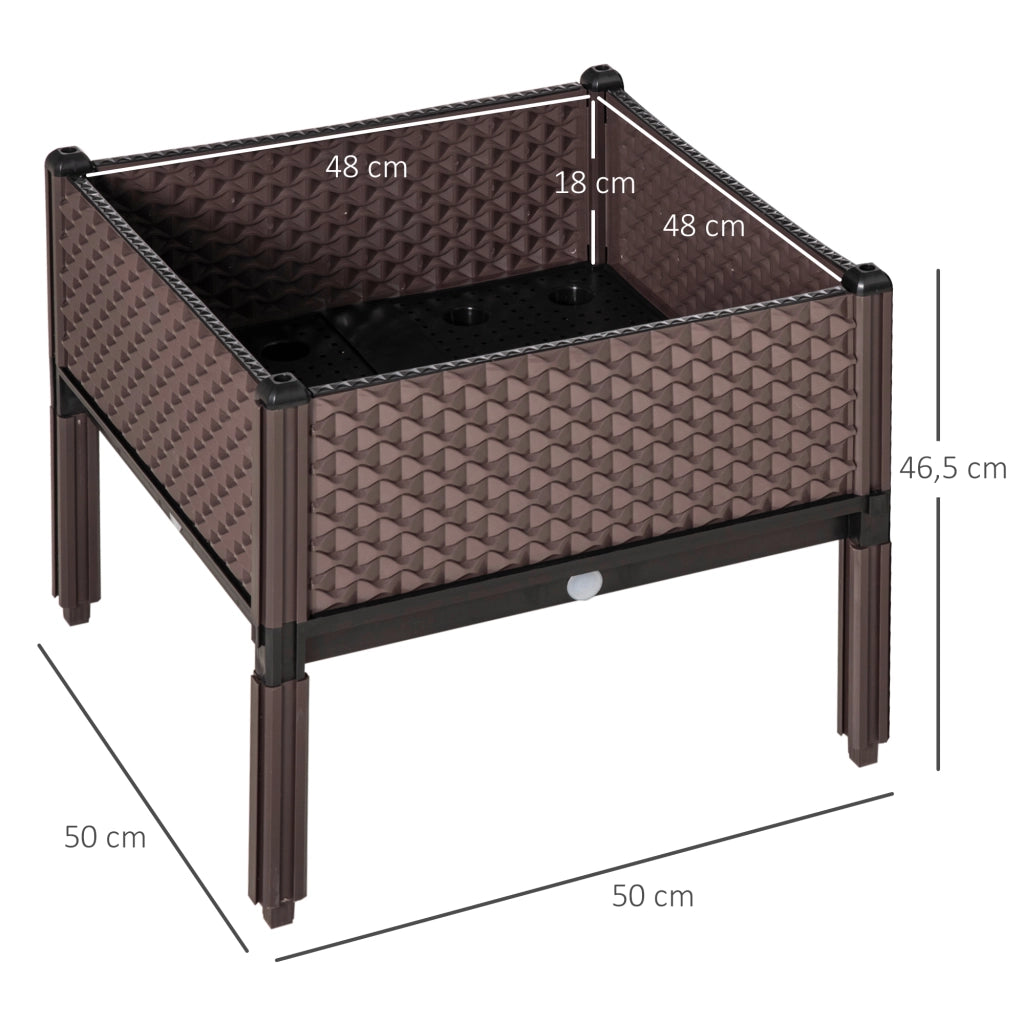 Giardiniere Rialzate 2 Pezzi Quadrate 50x50x46,5 cm ¨C Minimal ¨C Marrone