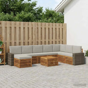 Set di divani da esterno 9 pcs Naturale e Grigio Chiaro 3384757
