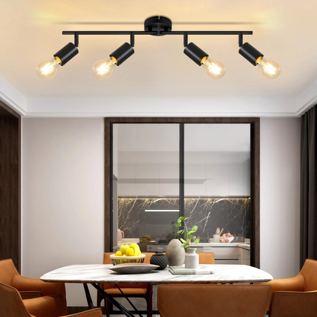 ZMH Faretto da soffitto neri E27 orientabili 350° vintage per camera letto