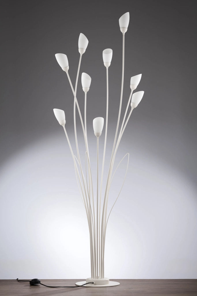 Lampada da terra GLORIOSA Jupiter sabbia-grigio 9xG9