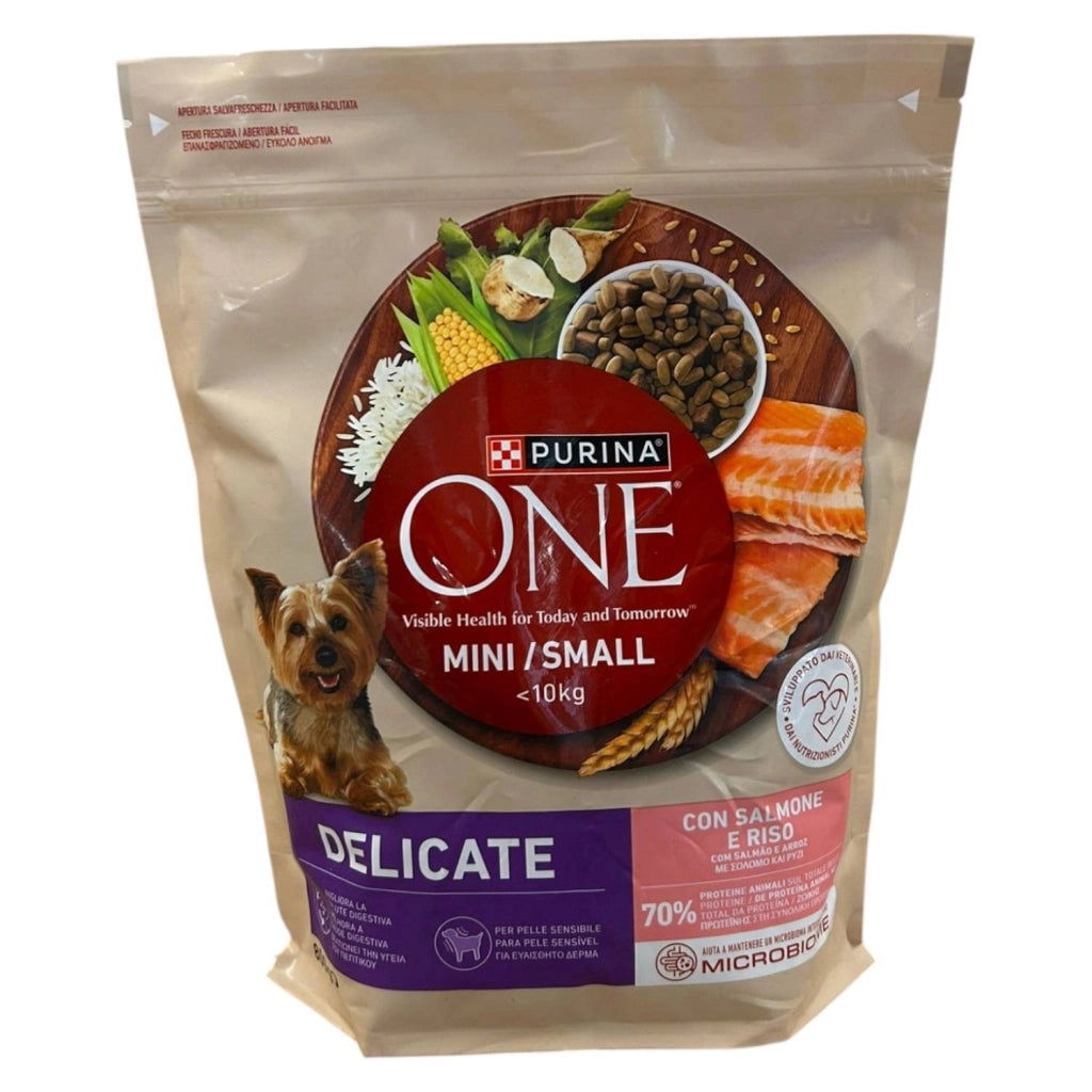 CROCCHETTE PER CANI ONE PURINA DELICATE SALMONE E RISO 800G