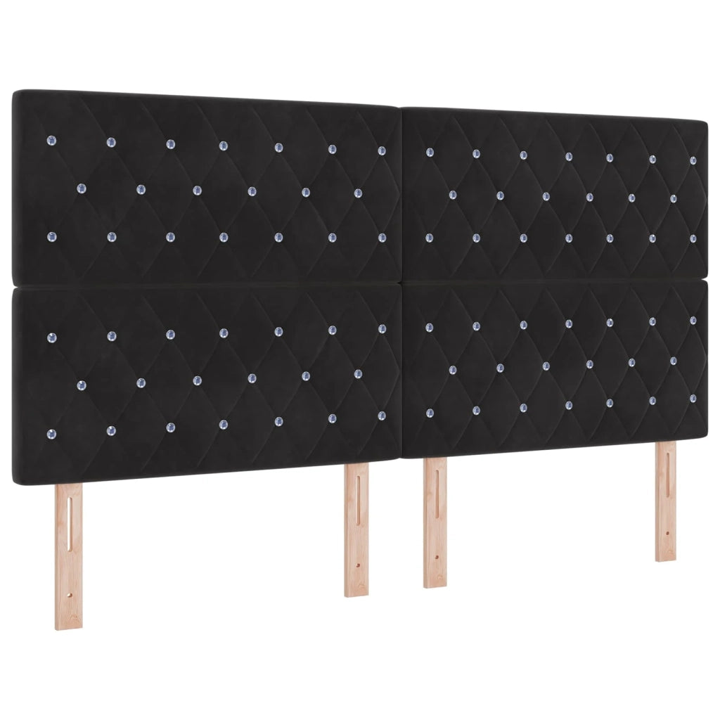 Letto con contenitore e materasso Nero 180 x 200 cm Velluto 3459647