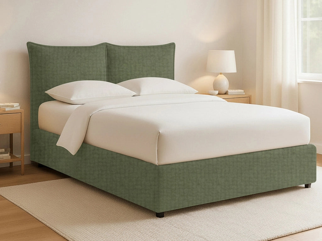 Malton, Letto Piazza e Mezza Sfoderabile Made in Italy, Verde