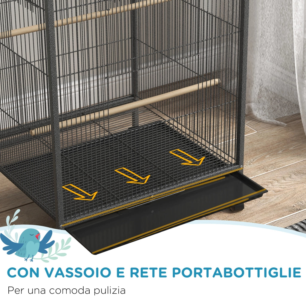 Gabbia per Uccelli ¨C Minimal ¨C Grigio 48x46x78 cm