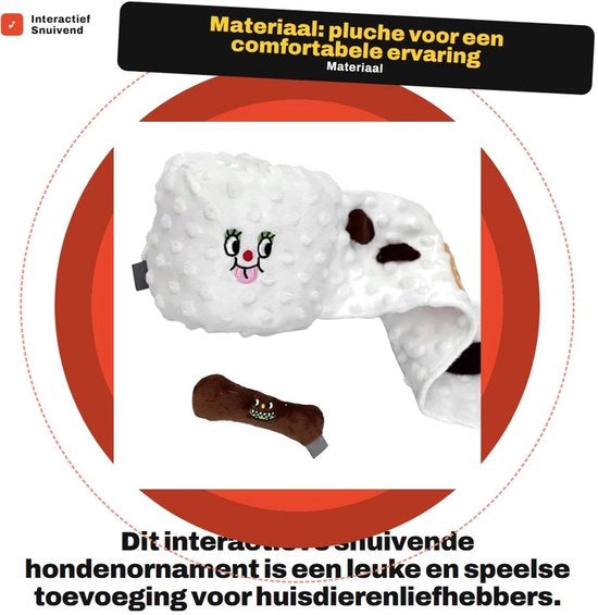 Set di accessori per cani interattivi - Ornamenti con naso che si muove - Set di accessori per gabinetto per cani in peluche - Set multifunzionale - Leggero e facile da trasportare - Incluso contenitore per carta di naso - Giocattolo per cani