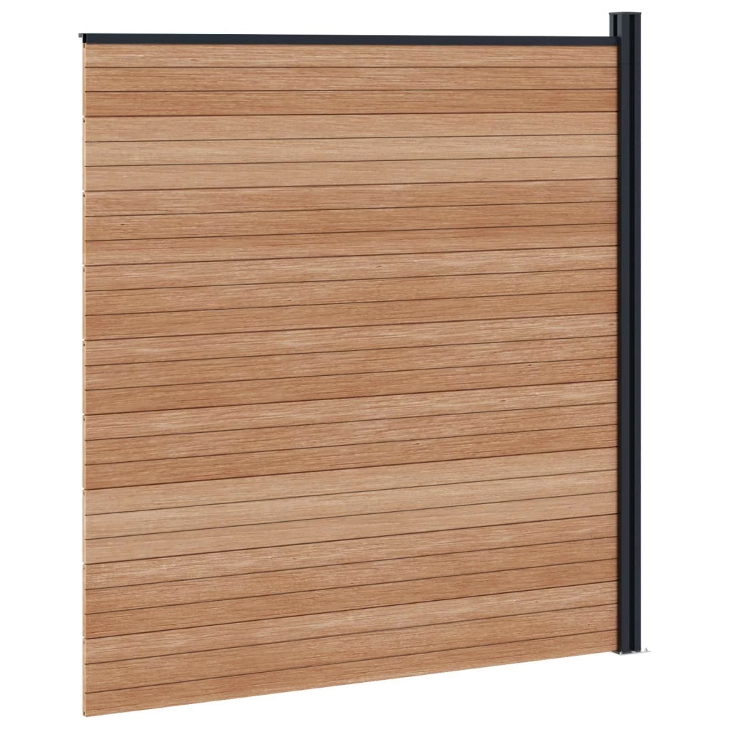 Set di Recinzione 175 x 186 cm WPC e Alluminio Marrone 42039058