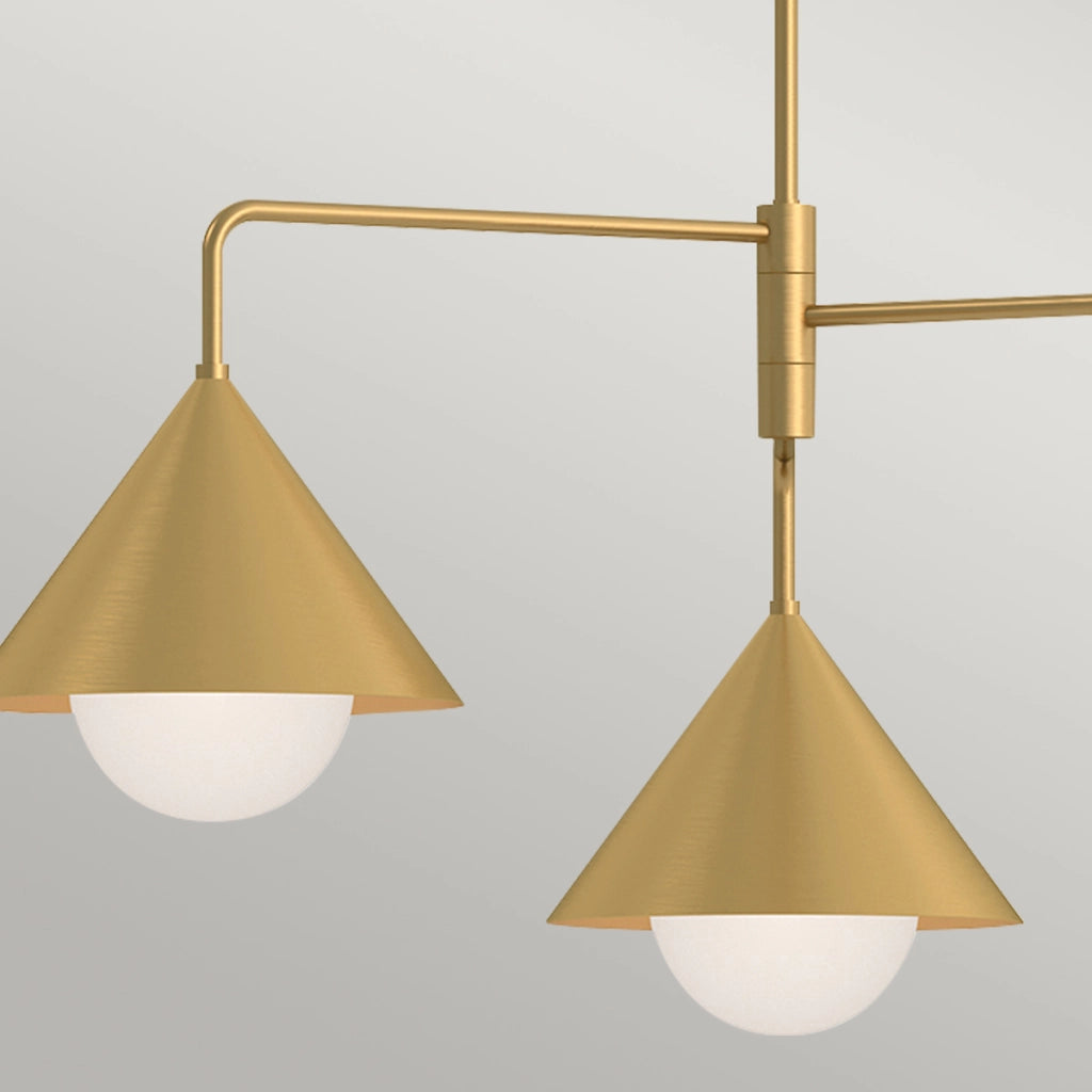 Lampada a sospensione Japandi Remyck 3 luci oro spazzolato