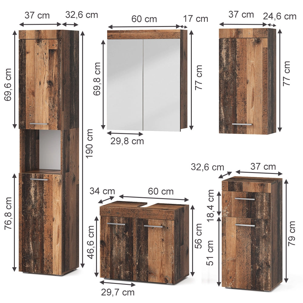 Set di mobili da bagno Luna Oldstyle 5 parti Vicco