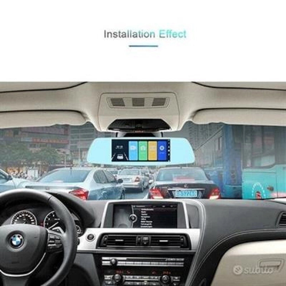Trade Shop - Specchietto Camera Posteriore Hd Registratore Auto Specchio Retrovisore Q-a182 -