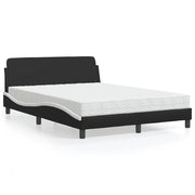Letto con Materasso Dover Nero e Bianco 140x200 cm in Similpelle 3208422