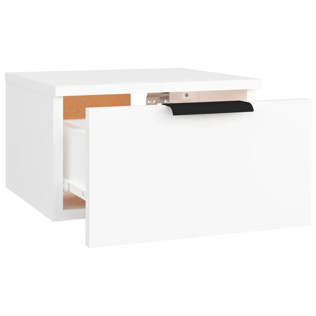 Comodino | Armadio da Notte | Mobiletto da notte a Muro Bianco 34x30x20 cm
