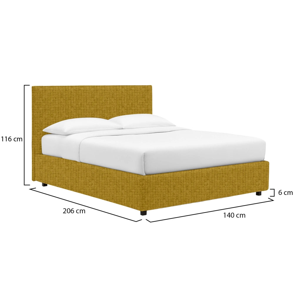 Carlisle, Letto Piazza e Mezza Sfoderabile Made in Italy, Giallo Ocra