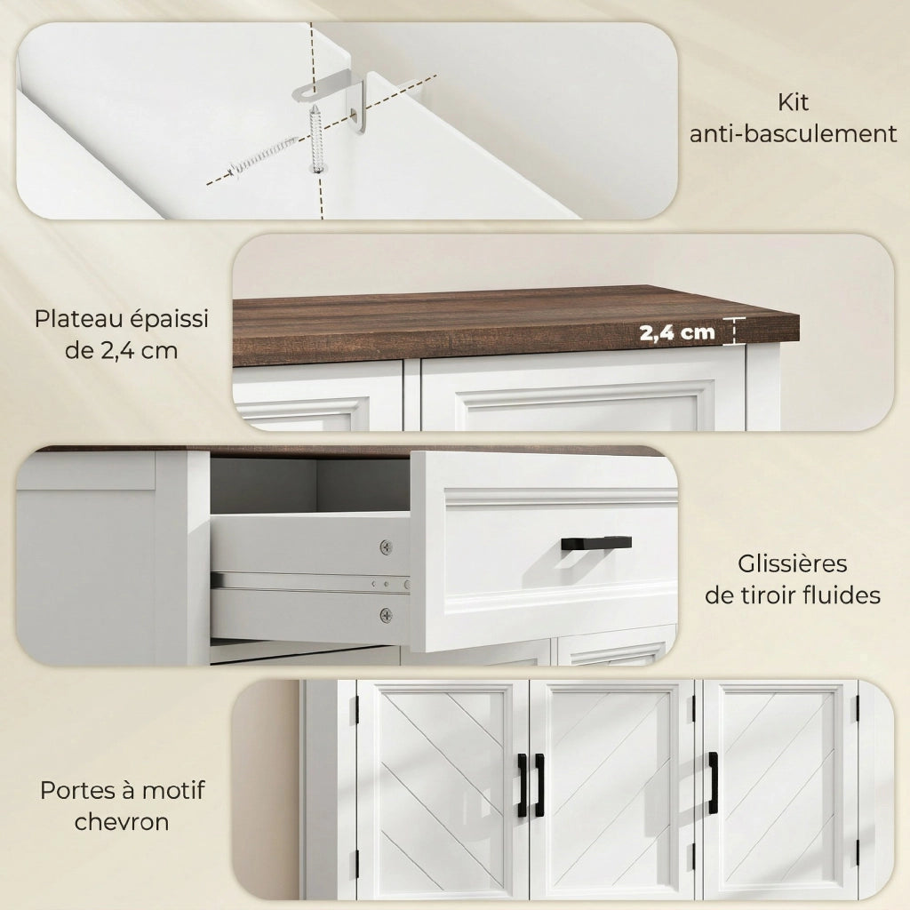 Credenza ¨C Minimal ¨C Bianco 110x35x80,5 cm