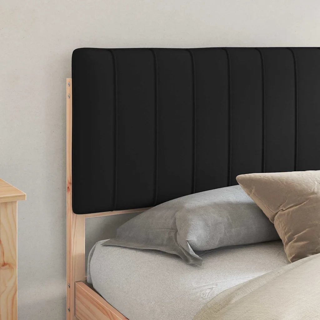Letto con Testiera Rivestita-Struttura Letto con Testiera Nero 180 x 200 cm Pino massello 325935