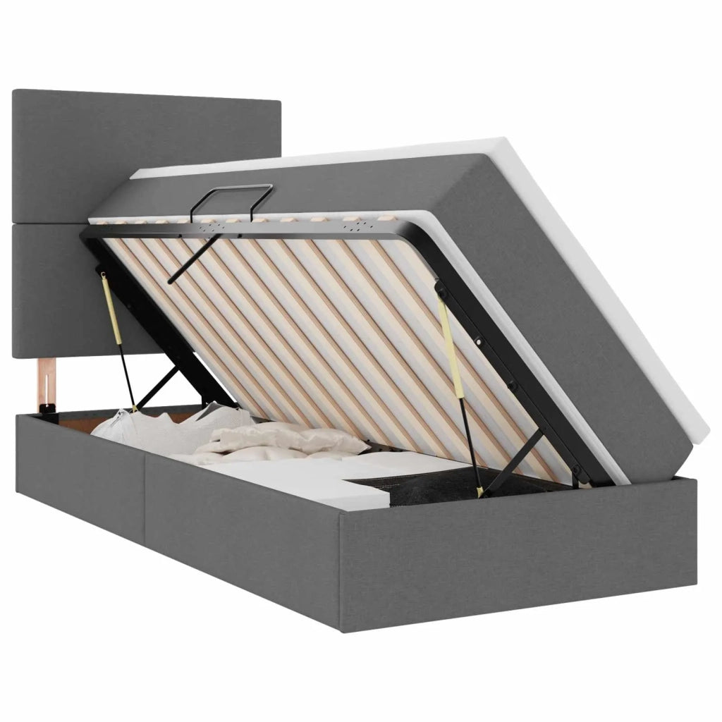 Letto con contenitore e materasso Grigio scuro 100 x 200 cm 3371698