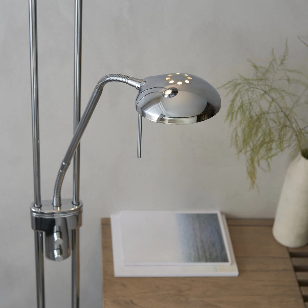 Lampada da terra Rome cromata con luce lettura Endon