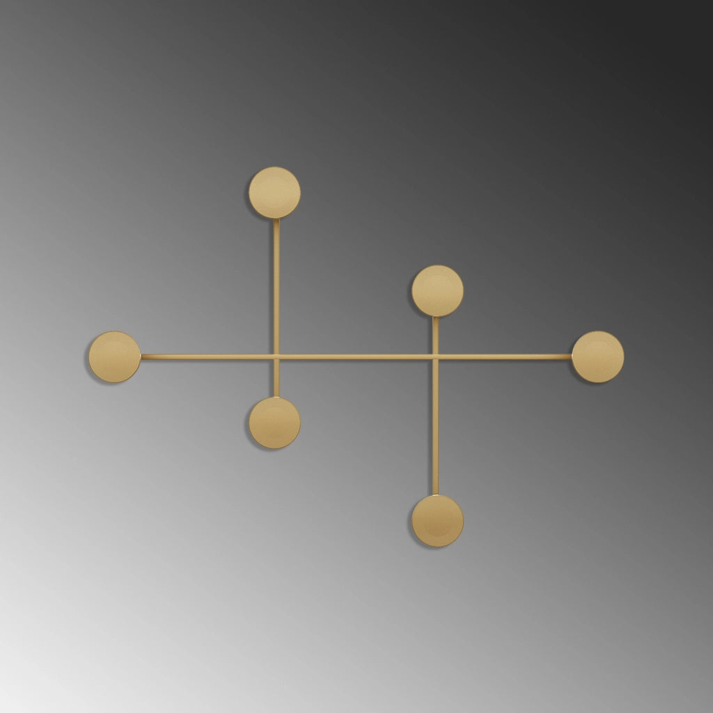 Gancio da parete in metallo "Dama" - 82 x 10 x 60 cm - Oro