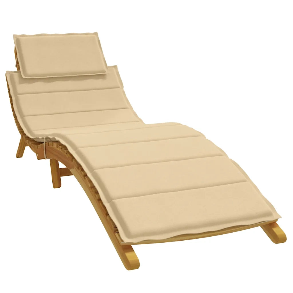 Cuscino per Lettino Prendisole Beige Mélange 186x58x4cm Tessuto 4002479