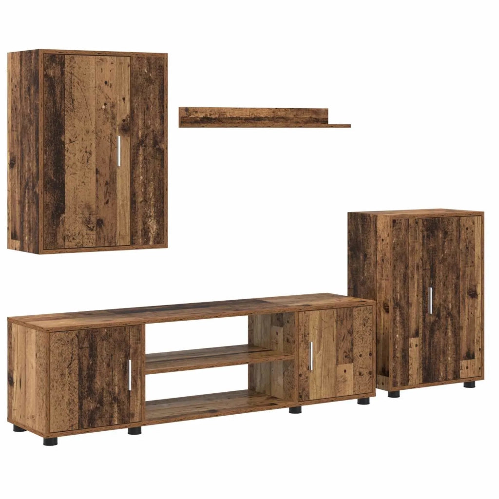 Set mobile TV 4 pcs Legno vecchio Legno multistrato 3397902