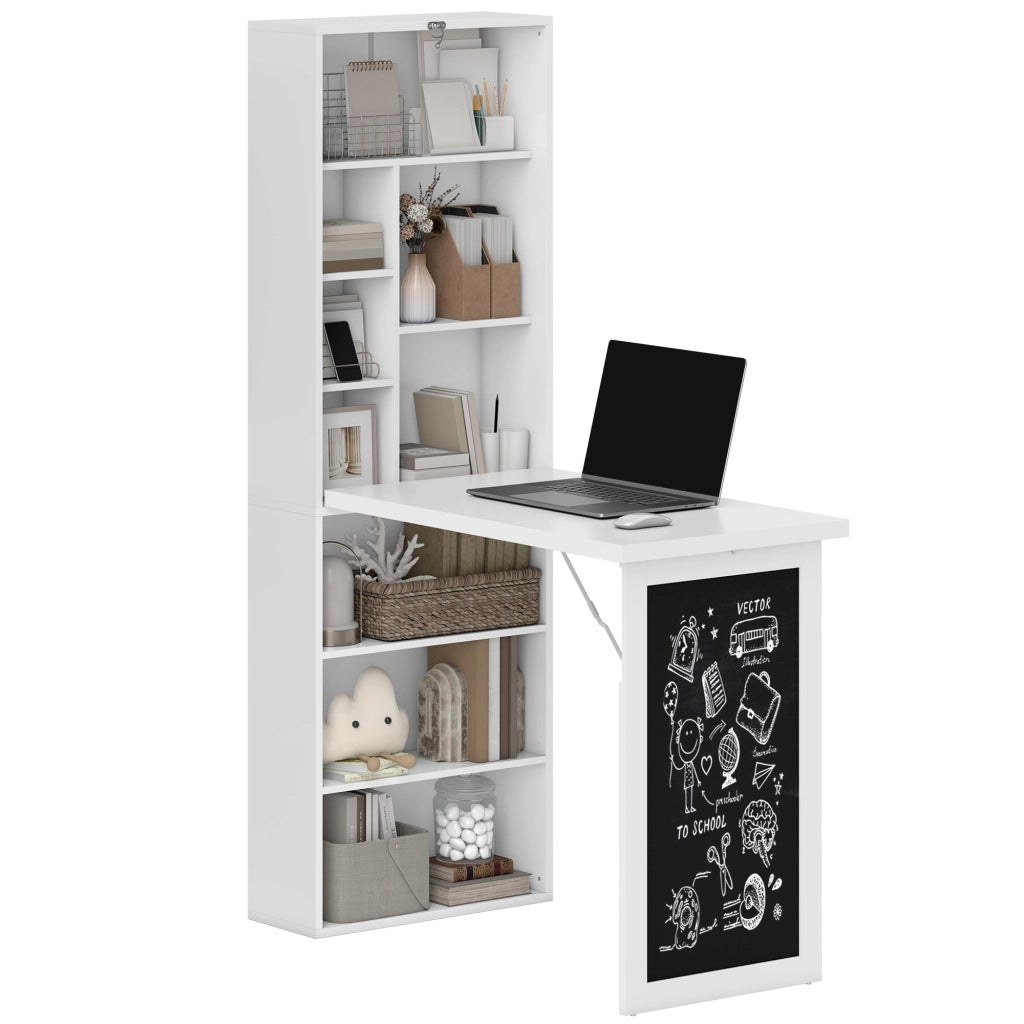 Scrivania angolare con scaffale e cassetti ¨C zephmum ¨C bianco 120x60x150 cm
