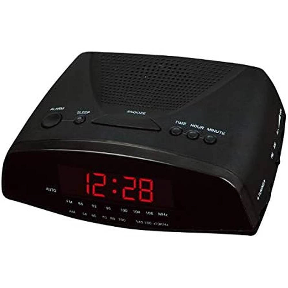 Trade Shop - Radiosveglia Digitale Radio Sveglia Cr-9905 Radio Pll Fm Con Display A Led Rossi -