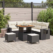 Set Divano da Giardino 9 pcs Nero e Crema polyrattan 3363690