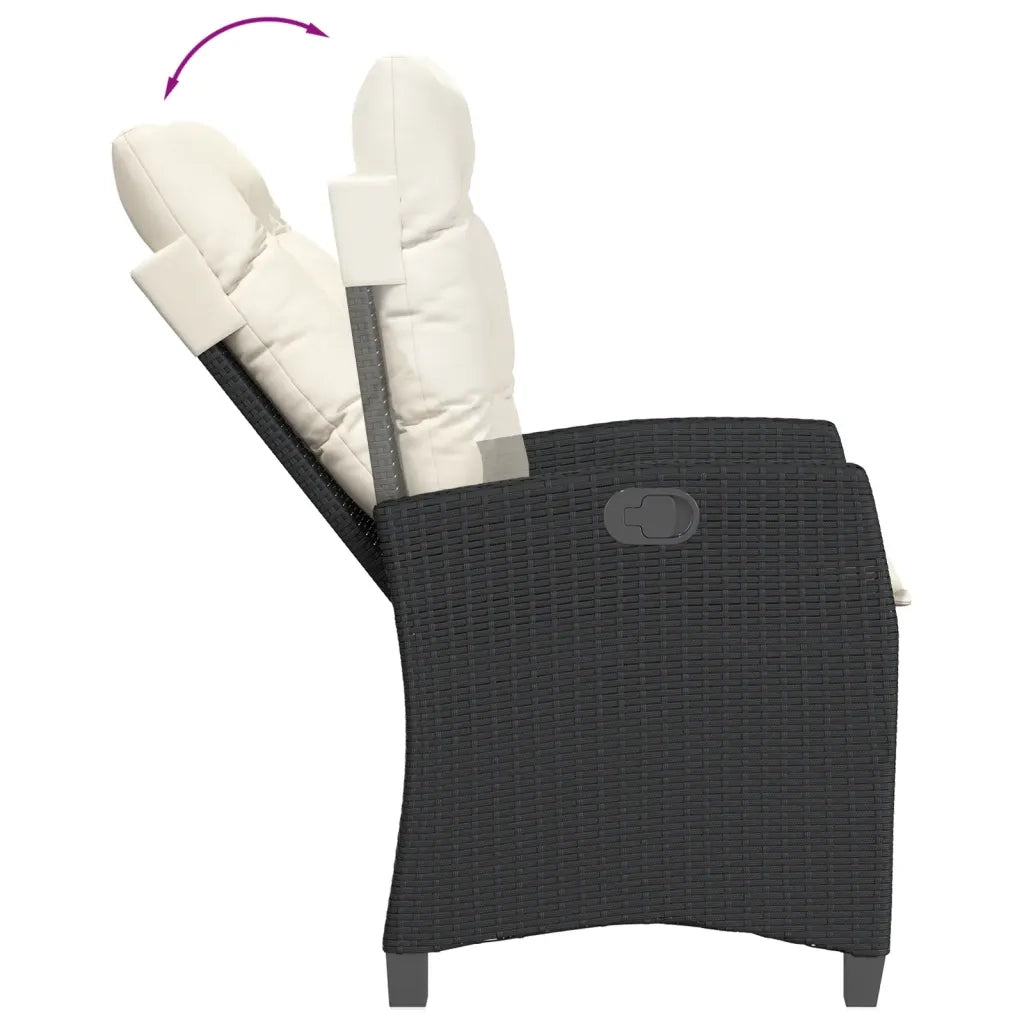 Set da Bistrò 3 pz con Cuscini Nero in Polyrattan 365224